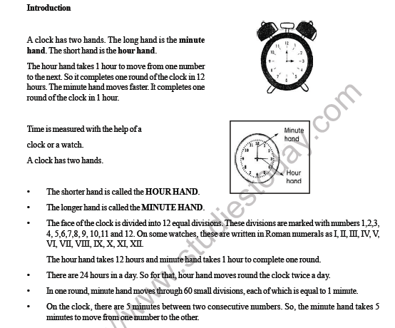 CBSE Class 3 Maths Time Worksheet